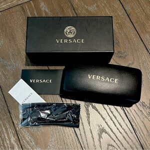 Versace Sunglass Case and Box w/ cards + cleaning cloth
